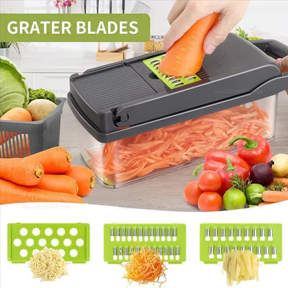 Hachoir de cuisine portable multifonctionnel, râpe à légumes, trancheuse, râpe à pommes de terre et carottes, robot culinaire pour fruits et légumes