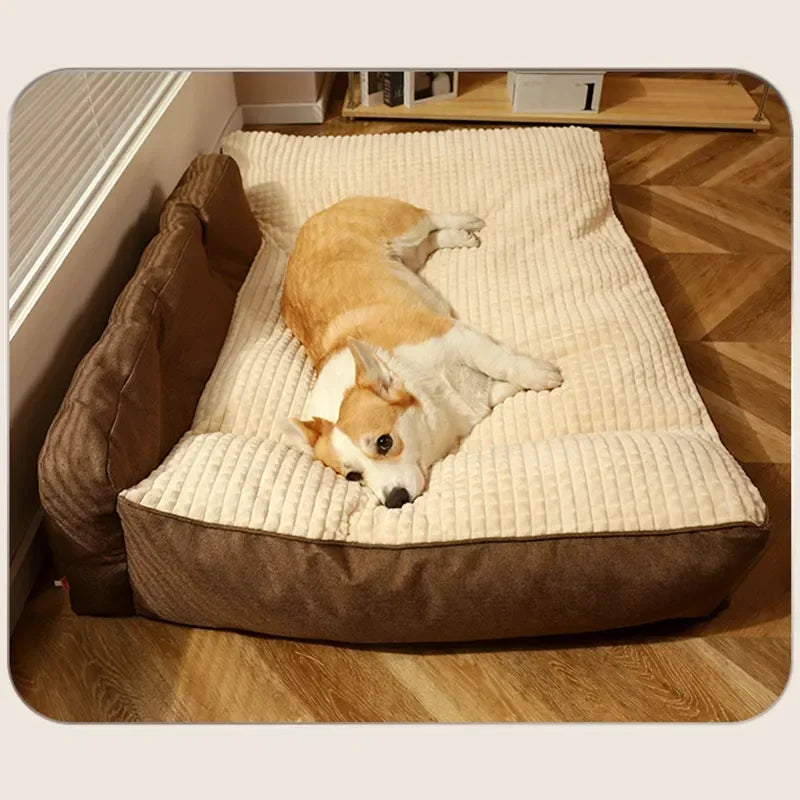 Lit amovible pour animaux de compagnie, tapis lavable, tapis chaud d'hiver, canapé de luxe pour chiens de petite et moyenne taille, couchage moelleux