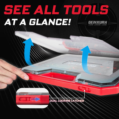 Ensemble d’outils Geinxurn 58Pcs emballé avec des embouts de tournevis à percussion, un mini sécélage, une perceuse à pas, un adaptateur de prise et un porte-embout pour le bricolage