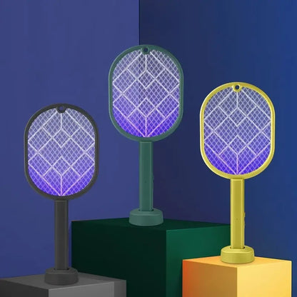 Lampe ou Raquette (Dépend de votre façons d'utilisation) anti-moustiques électrique rechargeable USB, deux en un : répulsif anti-moustiques et tapette à mouches.