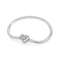 Bracelet jonc en argent 925 avec breloque cœur — Élégance intemporelle