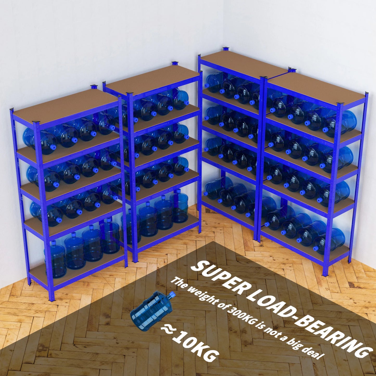 Étagère métallique robuste 5 niveaux réglables — Rack de stockage garage haute capacité