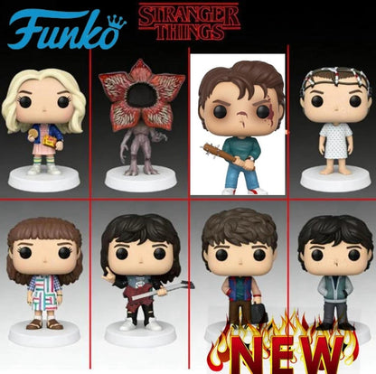 Figurine Funko Pop Stranger Things Eleven n° 523, 826 et 827 (Max Mayfield), n° 552 (Steve Harrington), n° 554 (Will Byers), n° 1783 et 1786 (Démogorgon).