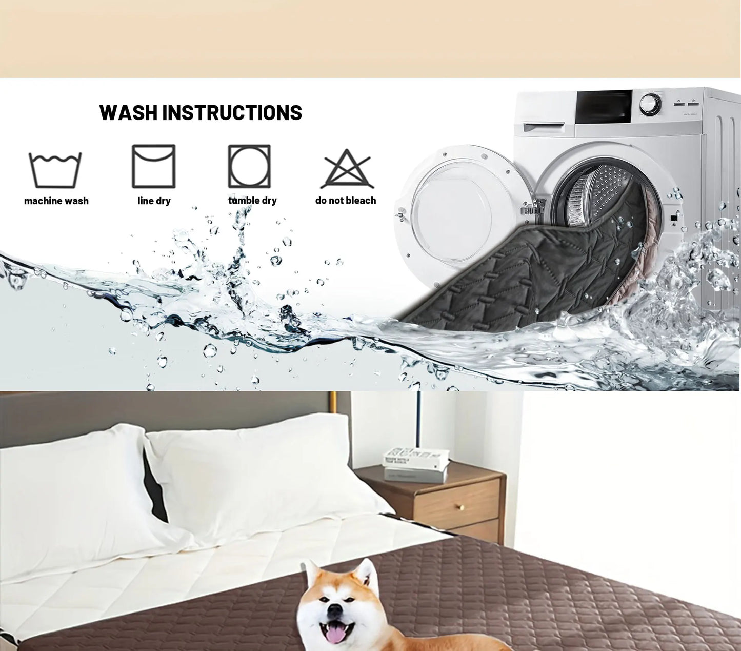 Housse de couchage pour chien réversible 100 % double face, idéale pour protéger canapé, fauteuil et meubles des animaux de compagnie (enfants, chiens et chats).
