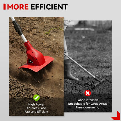 Motoculteur Électrique ONEVAN 1600W Sans Fil – Puissant, Silencieux, Idéal pour Jardin et Potager (Brushless + Double Lame)