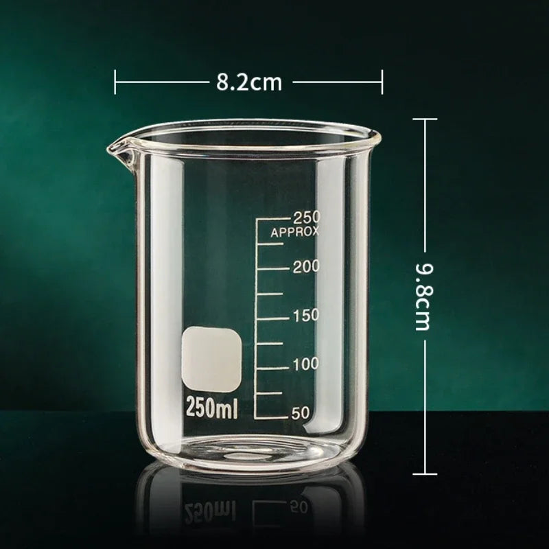 Doseur en Verre Résistant à la Chaleur – Transparent et Gradué, Pour Cuisine et Laboratoire