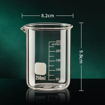 Doseur en Verre Résistant à la Chaleur – Transparent et Gradué, Pour Cuisine et Laboratoire