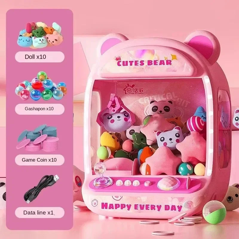 Machine à poupées automatique à monter soi-même, jeu de société pour enfants à pièces, mini-grue musicale, cadeau de Noël