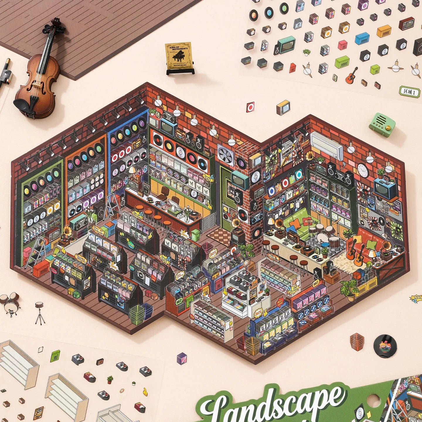 Stickers scène miniature 3D — Kit créatif décoratif DIY