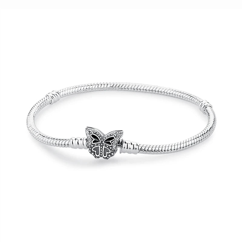 Bracelet jonc en argent 925 avec breloque cœur — Élégance intemporelle