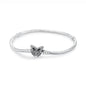 Bracelet jonc en argent 925 avec breloque cœur — Élégance intemporelle