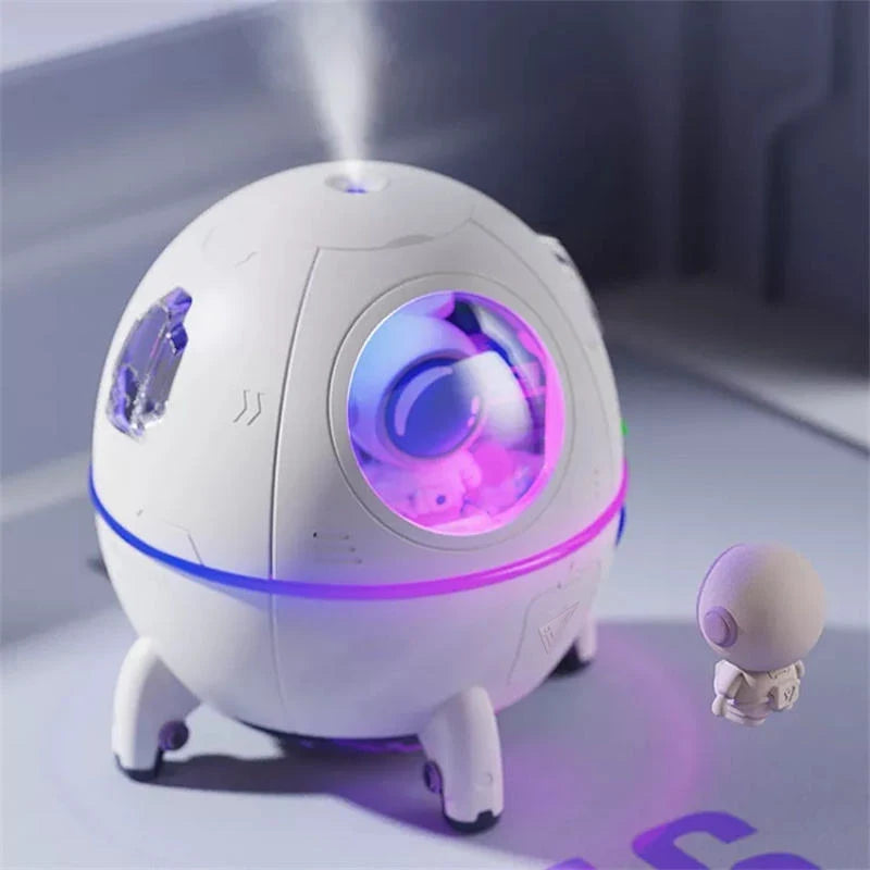 Humidificateur astronaute – Ambiance relaxante avec lumière LED.