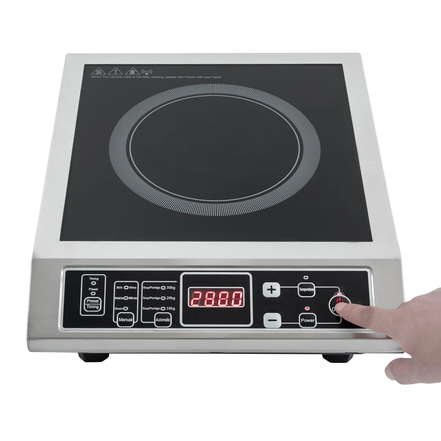 Plaque de cuisson à induction 3500 W, réglable, professionnelle, avec technologie de chauffage IGBT