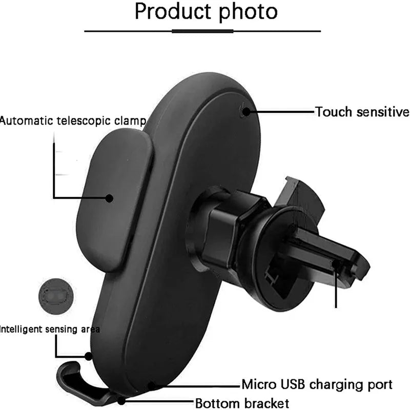 Support téléphone voiture avec chargeur sans fil — Fixation automatique intelligente 🚗