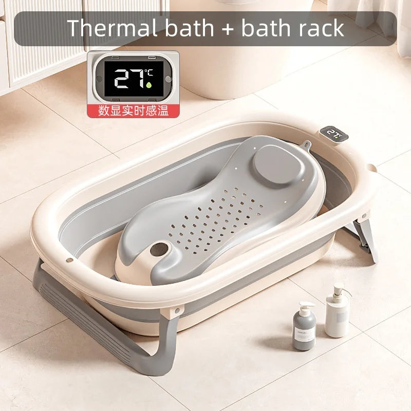 Baignoire pour bébé sensible à la température, Grande baignoire pliante portable