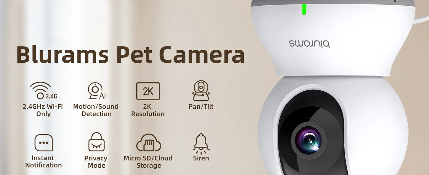 Caméra de surveillance pour bébé 2K HD avec détection de mouvement et audio bidirectionnel, installation facile, image nette de jour comme de nuit.