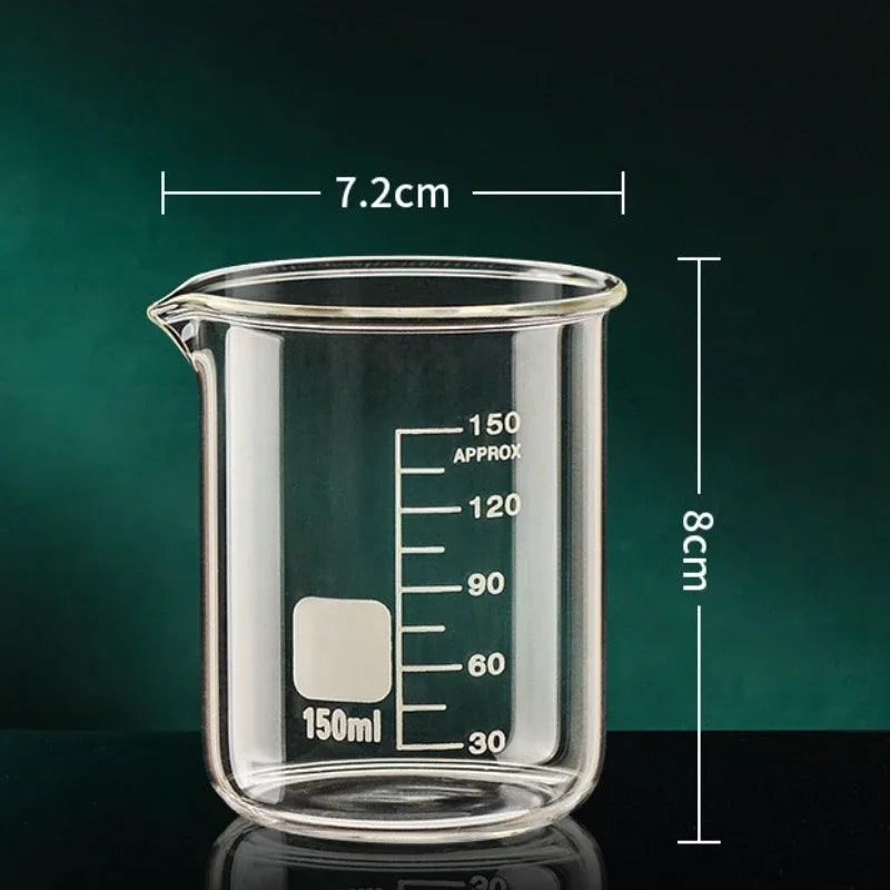 Doseur en Verre Résistant à la Chaleur – Transparent et Gradué, Pour Cuisine et Laboratoire