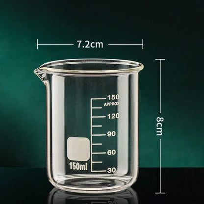 Doseur en Verre Résistant à la Chaleur – Transparent et Gradué, Pour Cuisine et Laboratoire