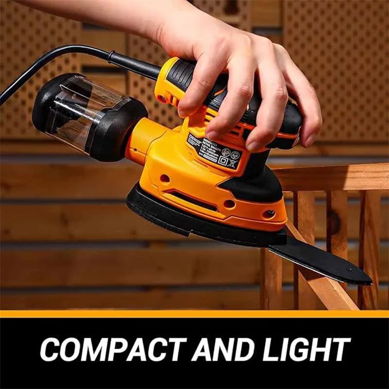 Ponceuse électrique DEKO 220 V, 13 000 tr/min, avec 3 plateaux de ponçage et 12 feuilles de papier de verre, système d'aspiration des poussières, pour le travail du bois.