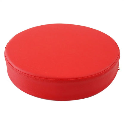Coussin rond pratique en cuir, épais et doux, rembourré, lavable et imperméable.