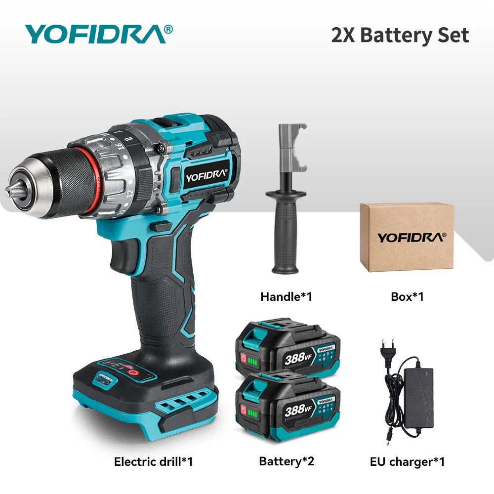 Perceuse à percussion électrique sans balais YOFIDRA 700 N.M, visseuse sans fil, compatible avec les batteries Makita.