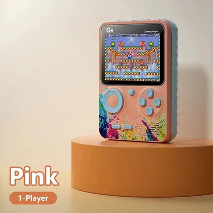 Console de jeux portable G5 avec 500 jeux rétro classiques, écran 3 pouces, manette de jeu portable, batterie rechargeable 1020 mAh, cadeau idéal pour les fêtes