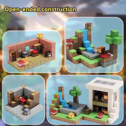 Jeu de construction magnétique minecraft, ensemble complet de blocs de construction à assembler soi-même pour enfants, jeux de construction sur table.