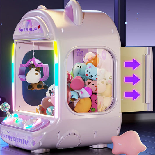 Machine à poupées automatique à monter soi-même, jeu de société pour enfants à pièces, mini-grue musicale, cadeau de Noël