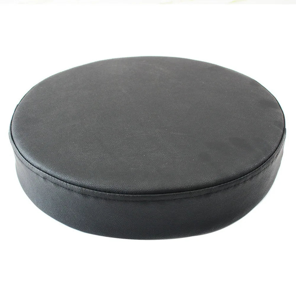 Coussin rond pratique en cuir, épais et doux, rembourré, lavable et imperméable.