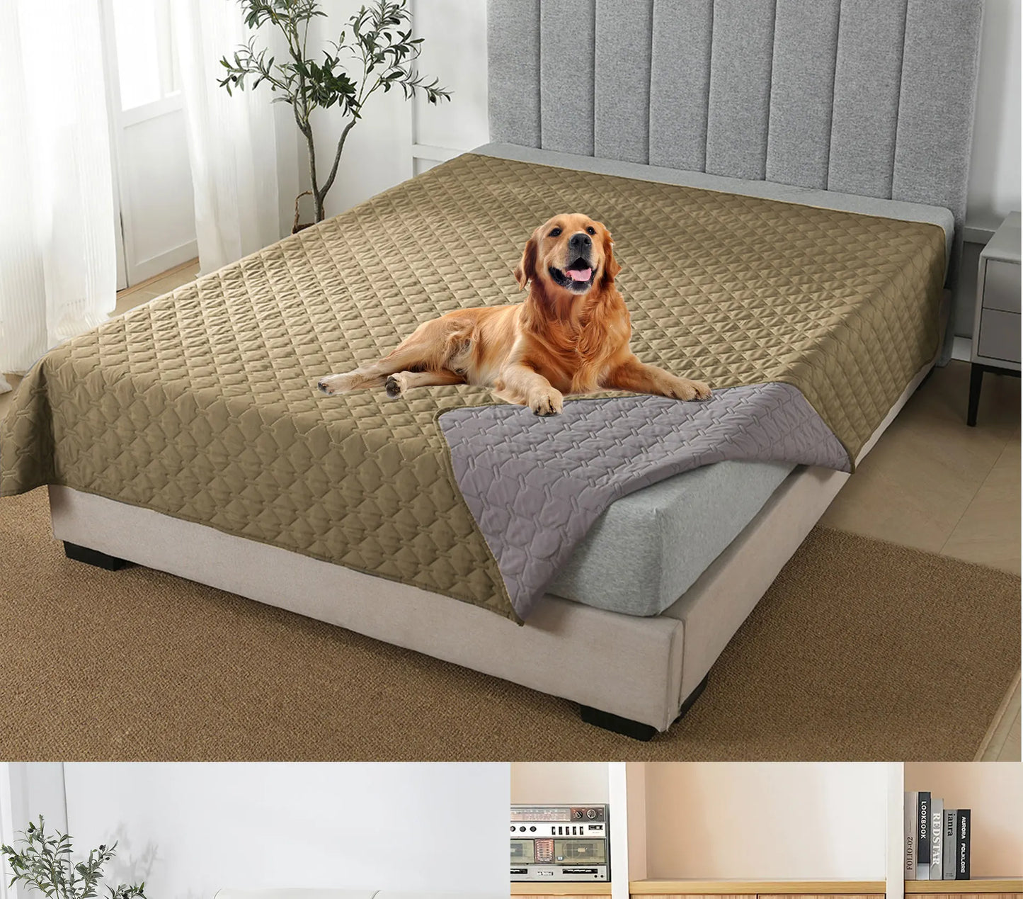 Housse de couchage pour chien réversible 100 % double face, idéale pour protéger canapé, fauteuil et meubles des animaux de compagnie (enfants, chiens et chats).