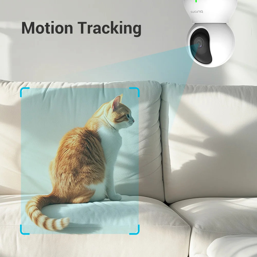 Caméra de surveillance pour bébé 2K HD avec détection de mouvement et audio bidirectionnel, installation facile, image nette de jour comme de nuit.