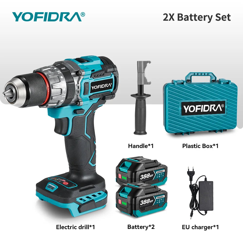 Perceuse à percussion électrique sans balais YOFIDRA 700 N.M, visseuse sans fil, compatible avec les batteries Makita.