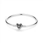 Bracelet jonc en argent 925 avec breloque cœur — Élégance intemporelle
