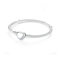 Bracelet jonc en argent 925 avec breloque cœur — Élégance intemporelle
