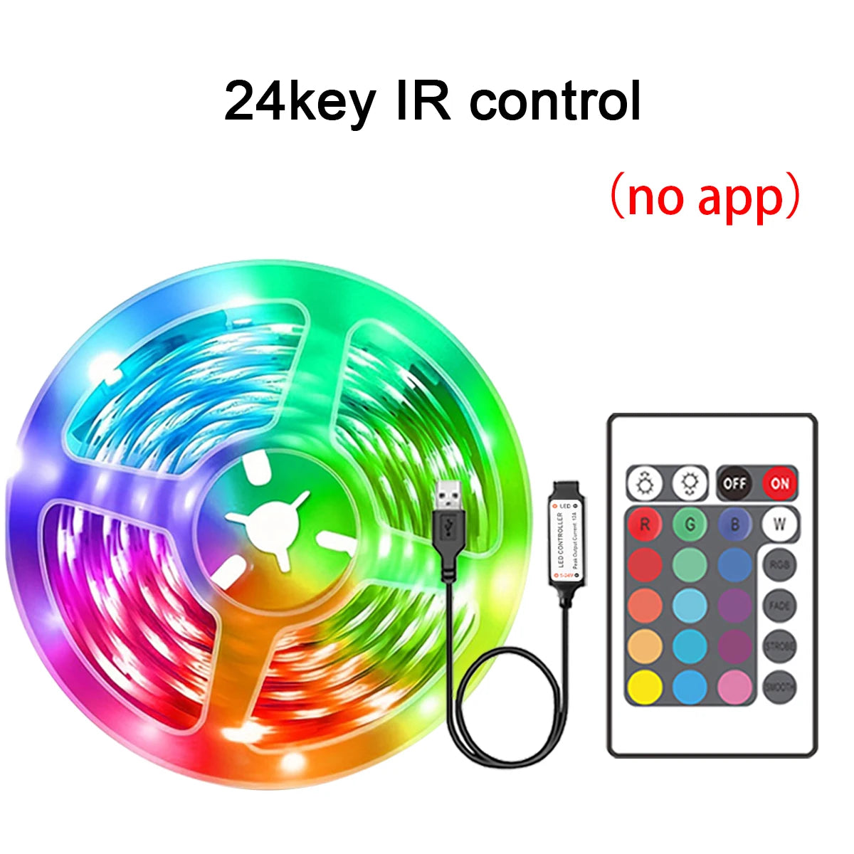 Bande LED RGB multicolore — Éclairage d’ambiance personnalisable avec télécommande