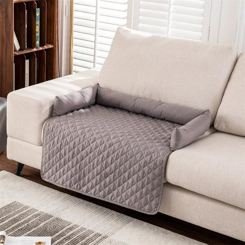 Tapis de canapé imperméable pour animaux de compagnie, à carreaux, grand format, avec coussin pour la nuque, housse antidérapante pour canapé pour chien et chat.