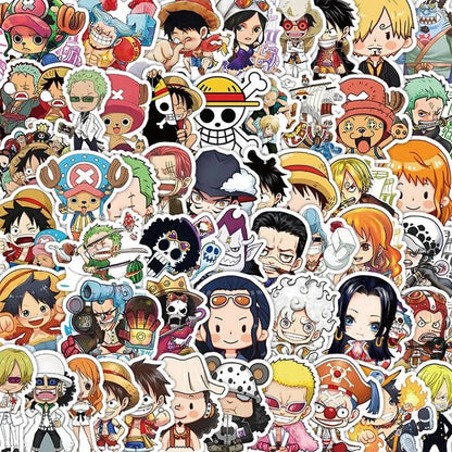 55 autocollants One Piece mignons de dessin animé pour personnalisé votre : skateboard, coque de téléphone, ordinateur portable, moto, imperméables, style anime.