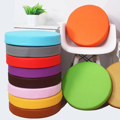Coussin rond pratique en cuir, épais et doux, rembourré, lavable et imperméable.