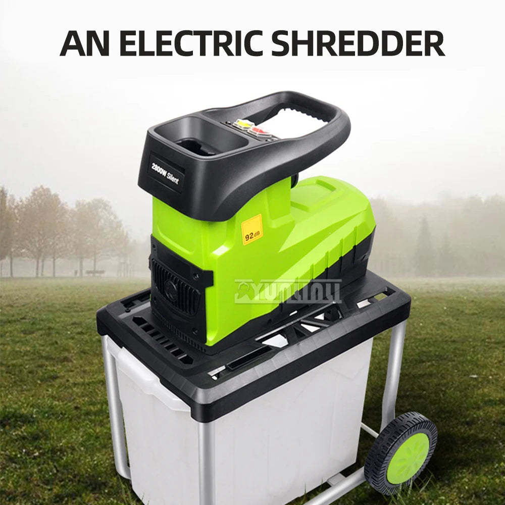 Broyeur de branches électrique 2,8 kW, broyeur de branches d'arbres, outil de jardin 220 V, neuf (modèle 2025)