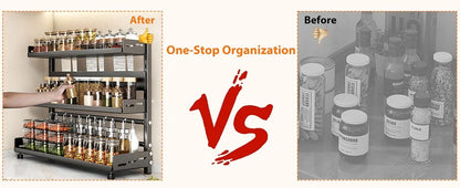 Organisateur à épices modulable — Étagère de rangement cuisine compacte et réglable