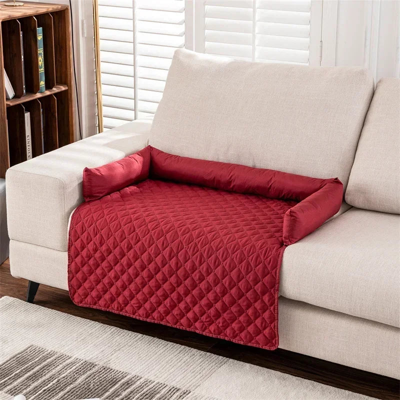 Tapis de canapé imperméable pour animaux de compagnie, à carreaux, grand format, avec coussin pour la nuque, housse antidérapante pour canapé pour chien et chat.