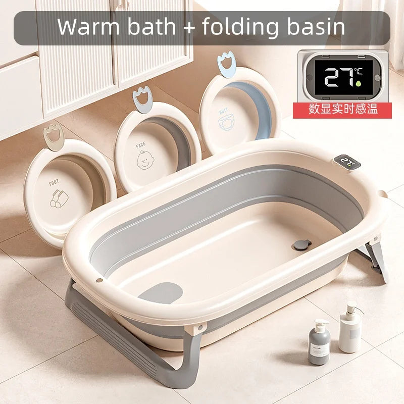 Baignoire pour bébé sensible à la température, Grande baignoire pliante portable
