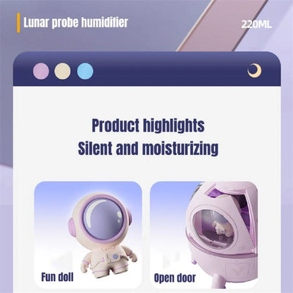 Humidificateur astronaute – Ambiance relaxante avec lumière LED.