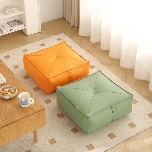 Pouf carré/rond uni 40x40x15cm, coussin de sol, décoration pour canapé ou fenêtre en baie.