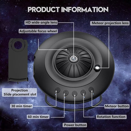 Projecteur galaxie OVNI – Transforme ta chambre en ciel étoilé.