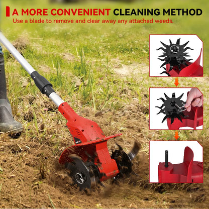 Motoculteur Électrique ONEVAN 1600W Sans Fil – Puissant, Silencieux, Idéal pour Jardin et Potager (Brushless + Double Lame)