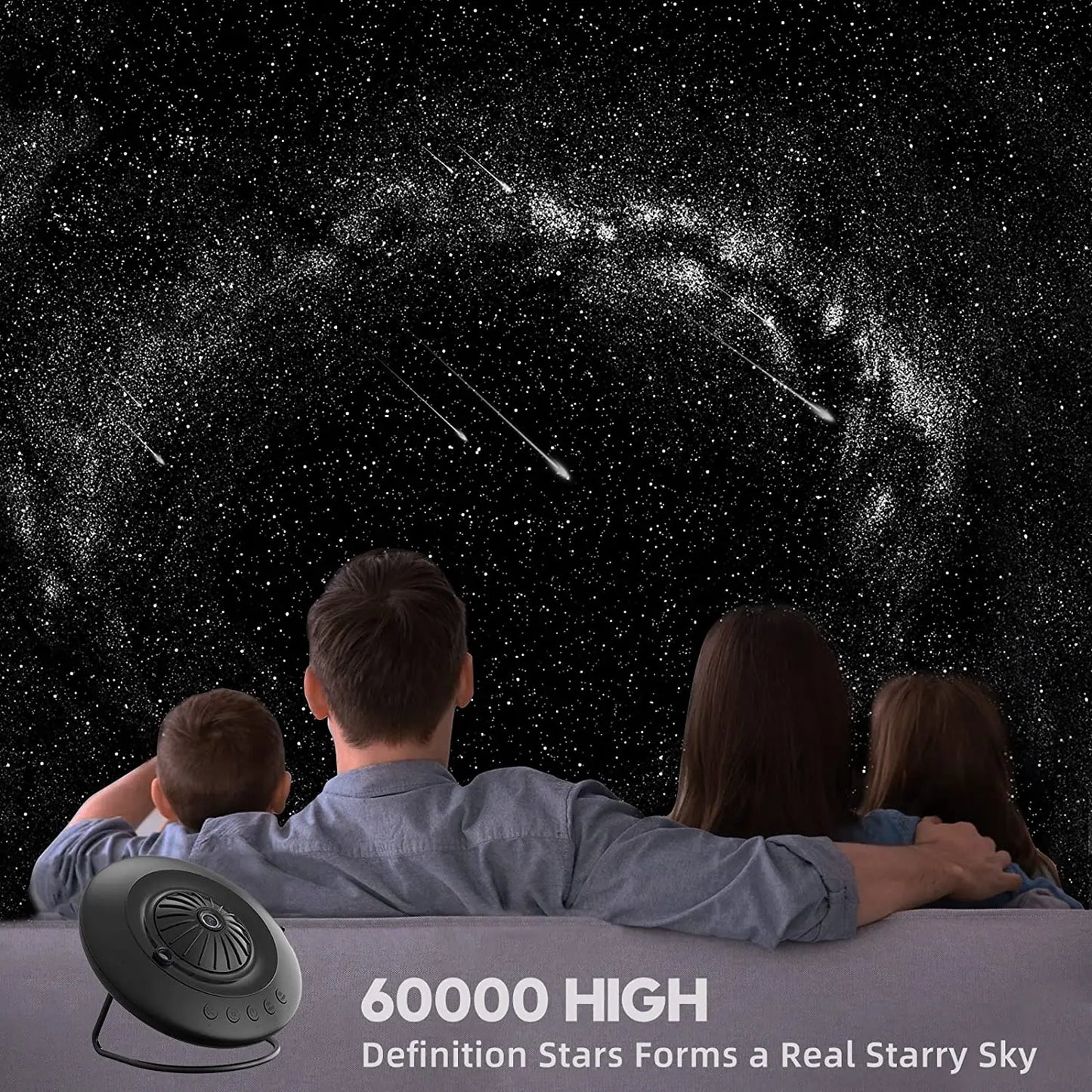 Projecteur galaxie OVNI – Transforme ta chambre en ciel étoilé.