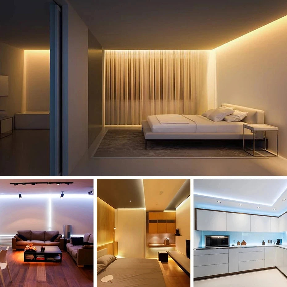 Bande LED COB 220V étanche — Éclairage puissant intérieur & extérieur avec interrupteur