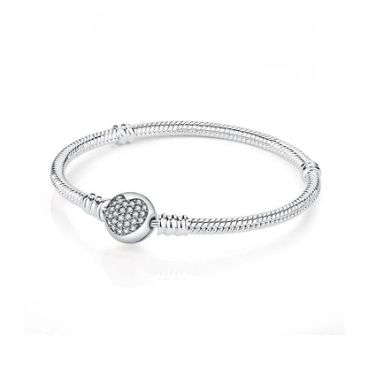 Bracelet jonc en argent 925 avec breloque cœur — Élégance intemporelle