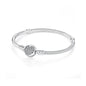 Bracelet jonc en argent 925 avec breloque cœur — Élégance intemporelle